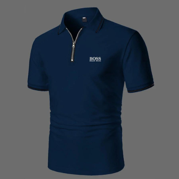 Business poloshirt med lynlås